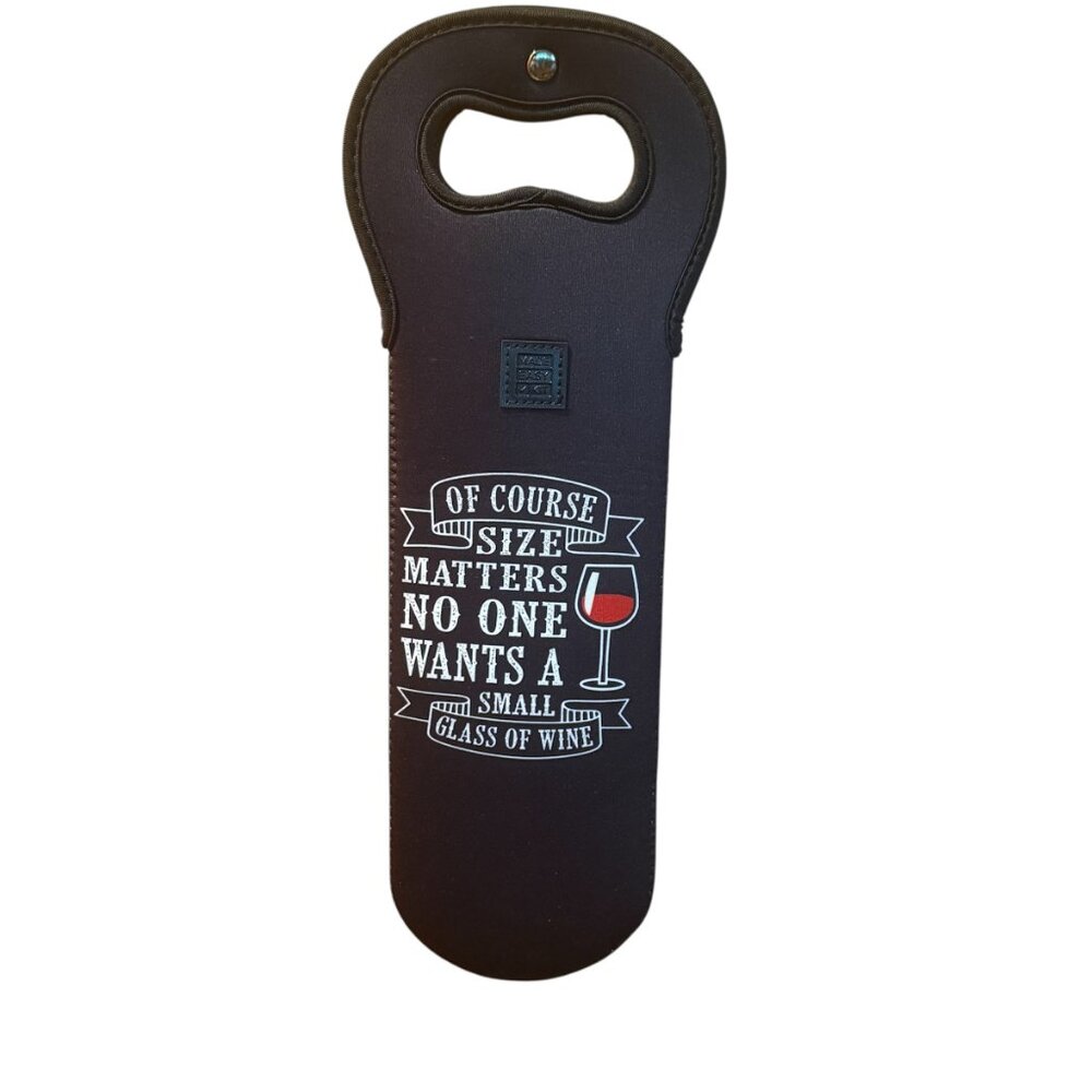 Made Easy Kit “Of‎ Course Size Matters” Neoprene Funny Wine Bottle Cover - Picture 3 of 3